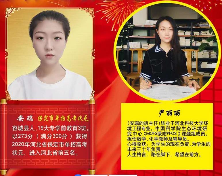 20年保定单招考试状元